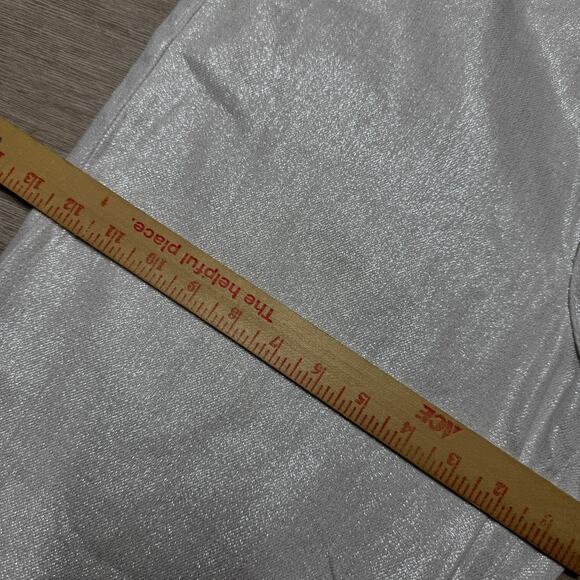 Old Navy White Metallic High Rise OG Loose Secret Smooth Pockets Jeans 12 NWT - Picture 7 of 8